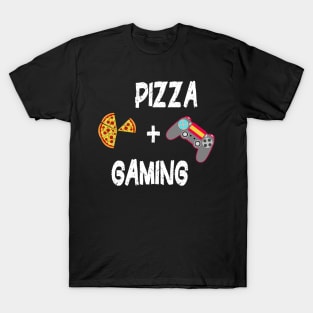 Life is Better with Pizza and Gaming Foodie Gamer Girl T-Shirt